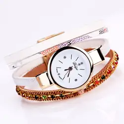 Этническая смесь хлопка бренд ручной плетеный браслет часы кварцевые наручные Мода Best подарки для обувь девочек