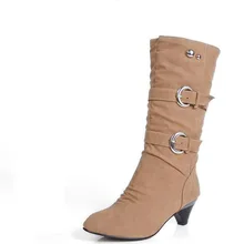 Осень-зима г. Новые женские модные ботинки с пряжкой на ремешке пикантные женские ботинки и удобные