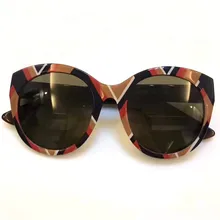 EE Chegada Nova Rodada Óculos De Sol Das Mulheres 2017 Designer de Moda Armação de Acetato Lente Revestimento UV400 Óculos de Sol Óculos de Sol