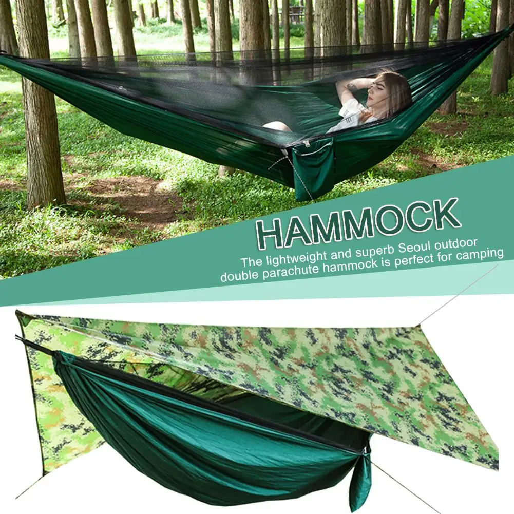

210T Nylon Mosquito Net Hammock Set Camping Automatic Open Hammock with Mosquito Account Outside Waterproof Sunshade