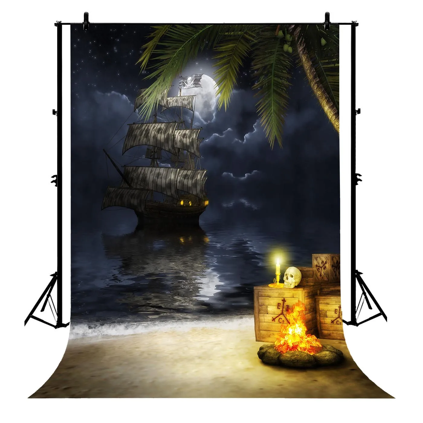 

5x7ft Pirate Ship Polyester Photo Background Portrait Backdrop