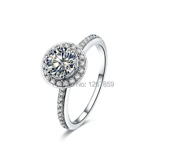 

1Ct New Arrival 925 Silver Platinum Plated NSCD Lovely Diamond Rings for Women beautiful Jewelry Pt950 Stamped Rings for Lady