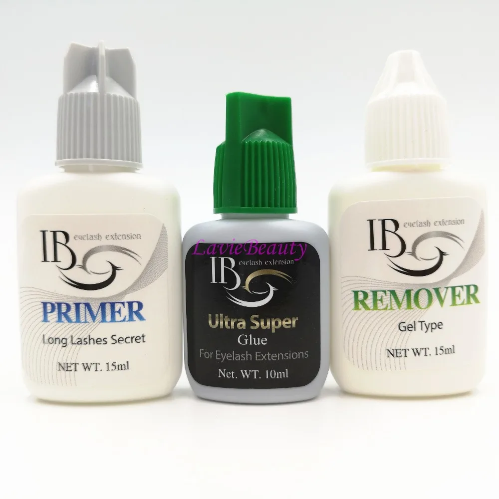 

Free shipping 1 set IB glue Individual Eyelash Extension Kit 10ml Ultra Super Glue + Glue Remover+Lash Primer