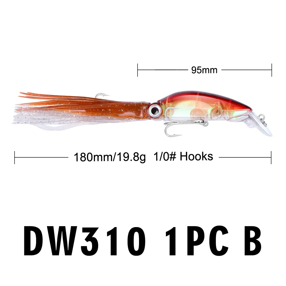 1 шт. 9,5 см/22 г рыболовная прикормка искусственные приманки жесткие кальмары юбки для женщин осьминог троллинг приманки с крючком наряд рыболовные снасти - Цвет: 2