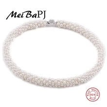 Натуральный натуральный жемчуг ожерелье подарок матери драгоценный круглый белый розовый фиолетовый жемчуг ювелирные изделия колье ожерелье