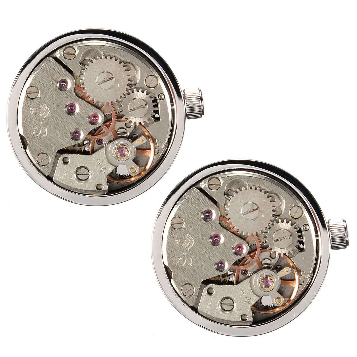 JETEVEN серебряные мужские часы движение запонки для неподвижного шестерни часы механизм манжеты Свадебные Relojes