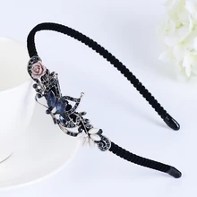 EASYA простой ручной работы бабочка обручи для волос для женщин девочек модный хрустальный цветок со стразами аксессуары для волос ювелирные изделия