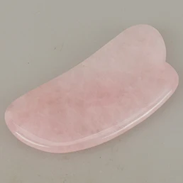 Натуральный розовый кварц гуаша доска Нефрит Лицо массажер кристалл энергии розовый камень Традиционный скребок набор для кровообращения - Цвет: Золотой