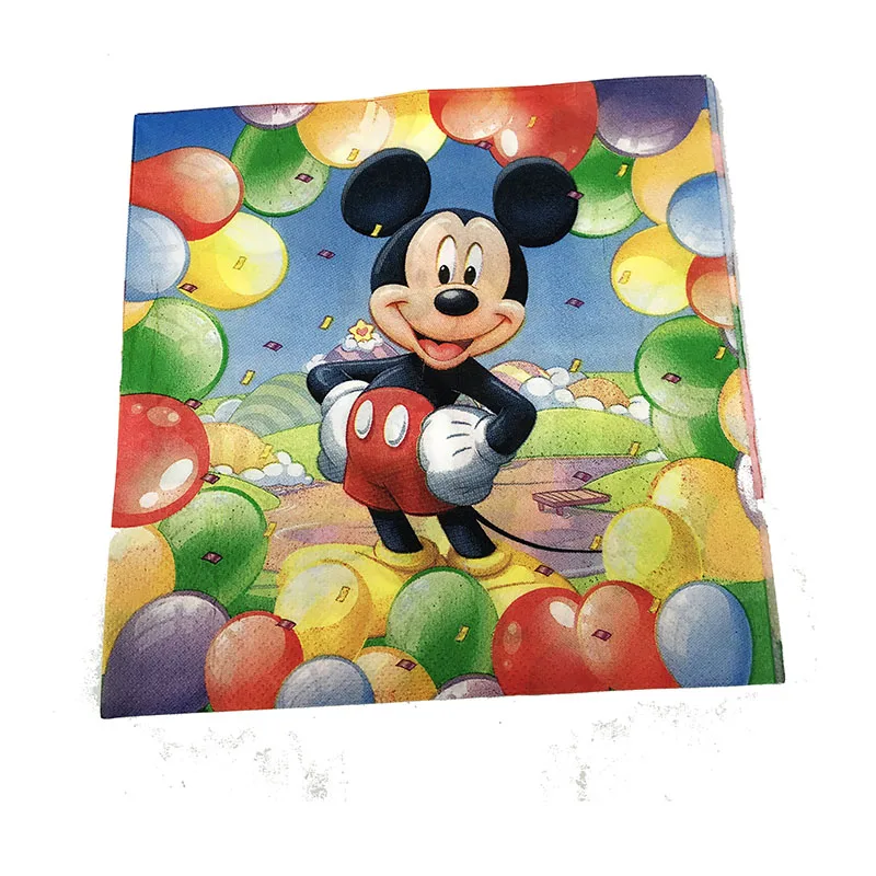 

20PCS/LOT MICKEY MOUSE PAPER NAPKINS MICKEY MOUSE PARTY FAVORS MICKEY MOUSE NAPKINS DISPOSABLE PAPER NAPKINS