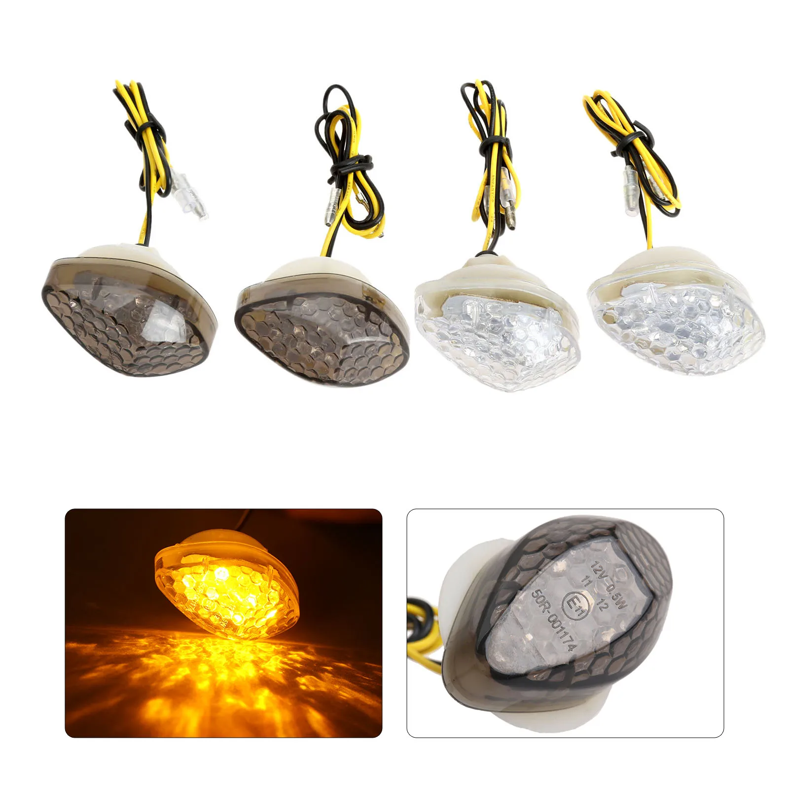 

Flush Mount Motorcycle LED Turn Signals Indicator Blinker Light Amber Flasher For Honda CBR600RR CBR600 RR CBR1000RR CBR1000 RR
