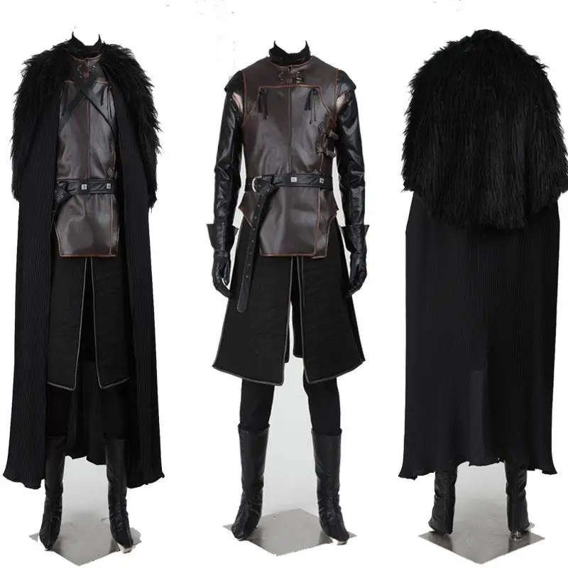 Game Of Thrones Jon Snow Cosplay Costume Outfit With Coat Cosplay