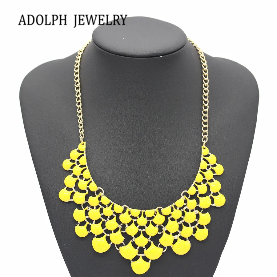 

ADOLPH Jewelry Wholesale 2016 New Design Fashion Multilayer Scale Type Gem Statement Necklaces & Pendants For Women 9-HT170