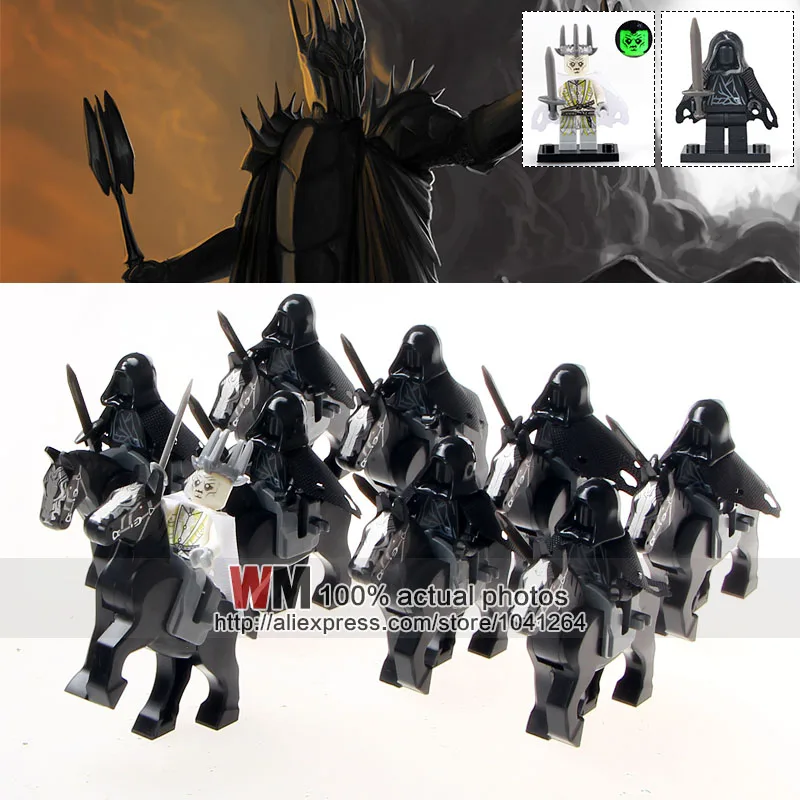 

Building Blocks WM1016 Ring Witch-king of Angmar Wraith Lord of the Rings Attack on Wethertop 18pcs/lot Children Gifts Toys