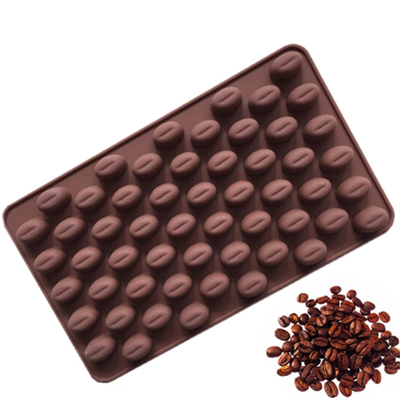 Силиконовые 55 полости мини кофе в зернах шоколадная форма для конфет помадка торт кондитерские инструменты для украшения выпечки