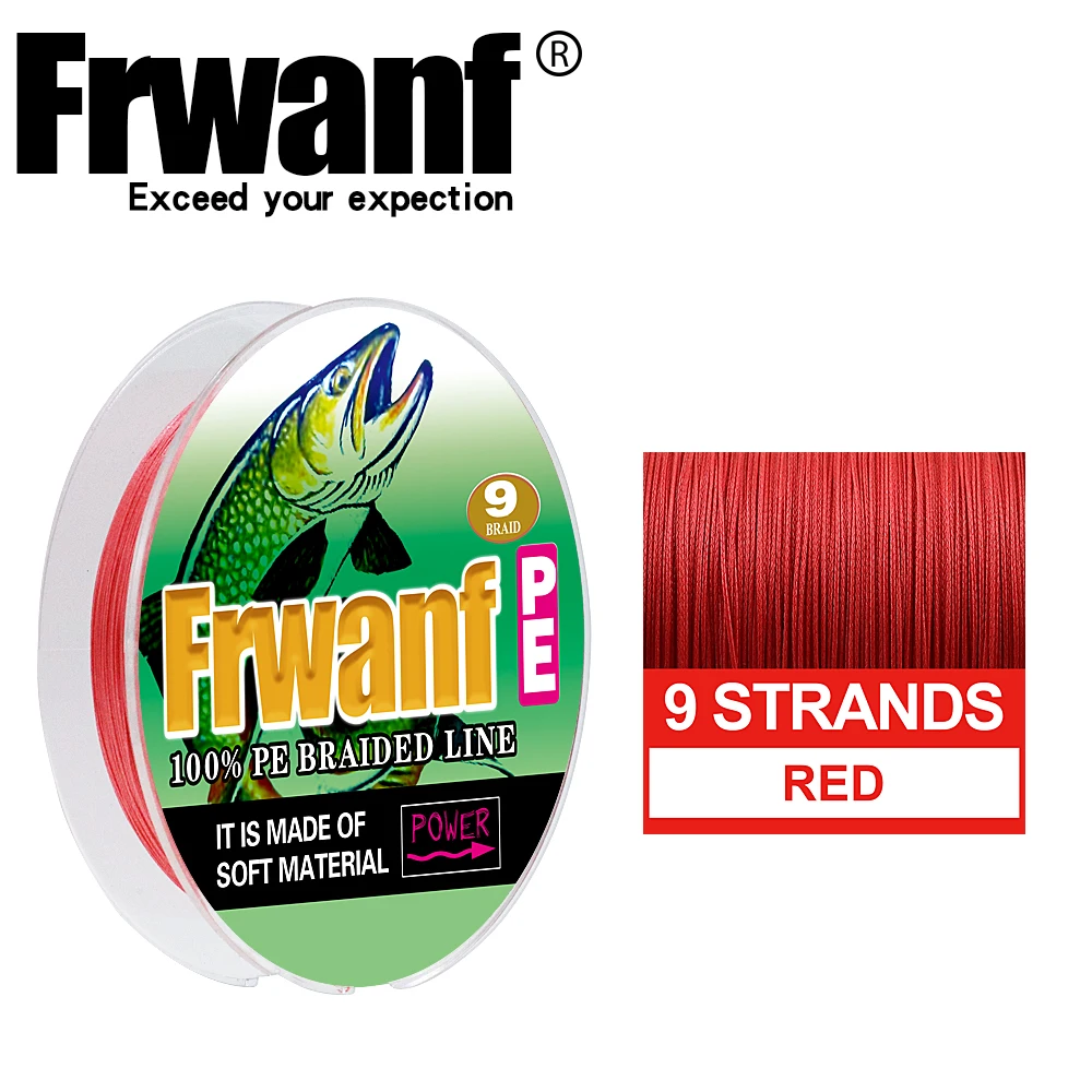 

Frwanf 100M PE braided Fishing Line 9 Strand Multifilament Super Strong Carp Fishing Line 15-310LB wire line Weaves sea tackle