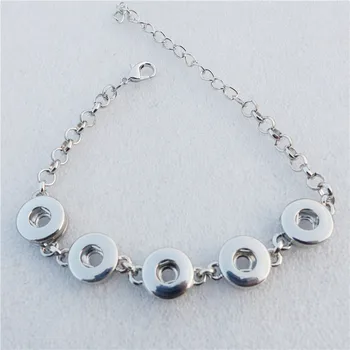 

5 Buttons Connectors Fashion Metal 12mm Snap Buttons Bracelet Unisex Jewelry 12pcs/lot