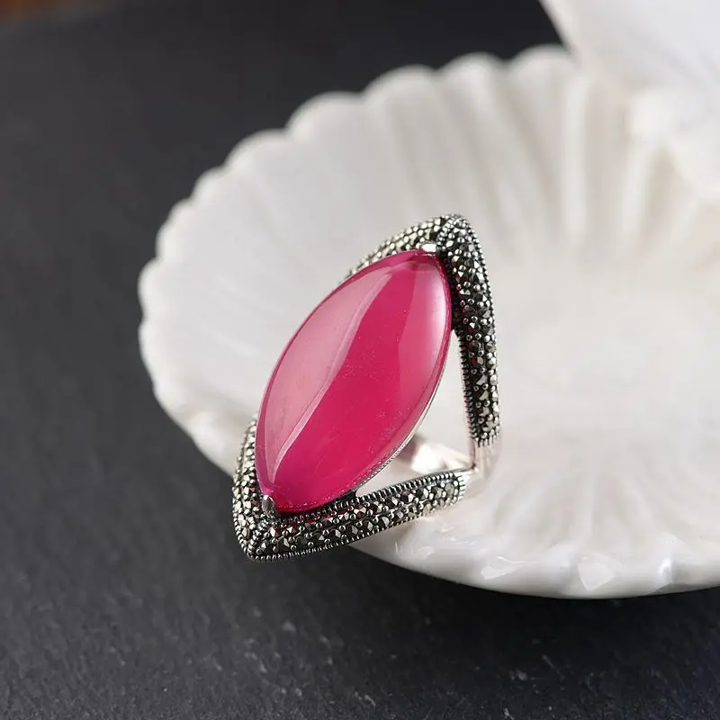 

2019 New Arrival Feminino Thai Resto Ancient Ways Ring Wholesale Process Women With Inlaid Stone 2 Fingers Adorn Article