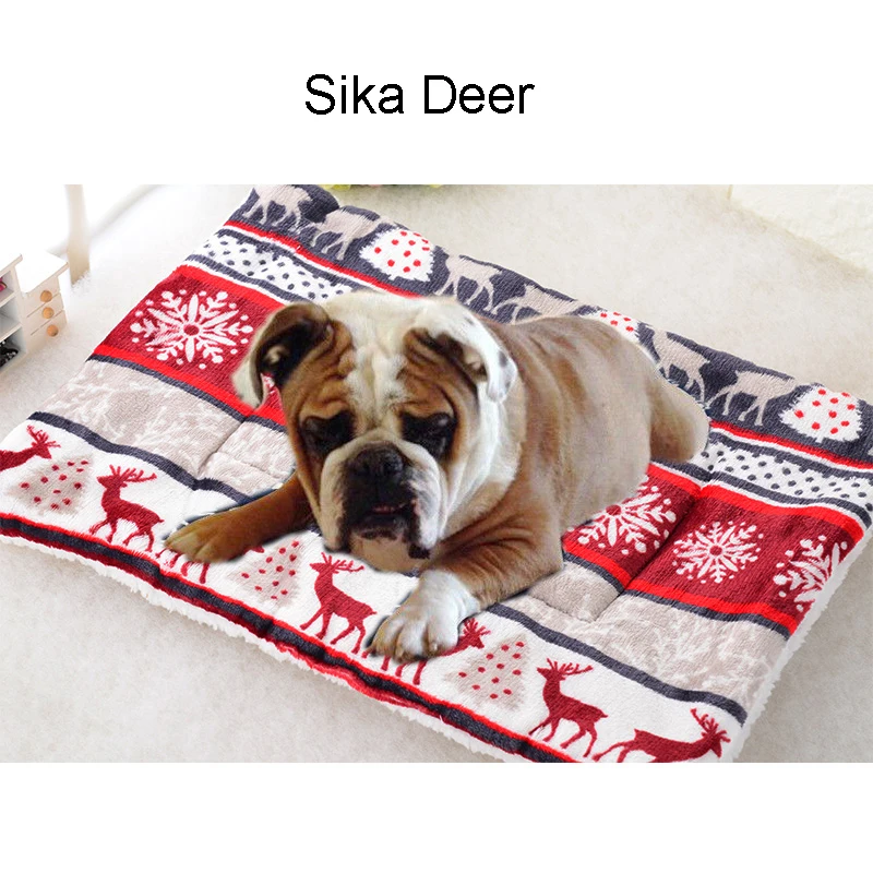 

Winter Pet Dog Warm Soft Cushion Print Flannel Cotton Mattress Christmas Cats Dogs Mat Puppy Blanket Bed Pads