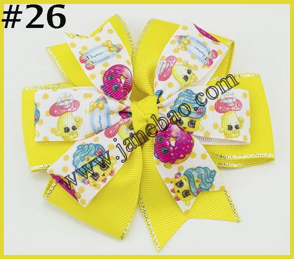 

free shipping 300pcs 4.5''double pinwheel hair bow silver edge Handmade Hair Bows Cartoon Pinwheel Princess Hair Accessories D