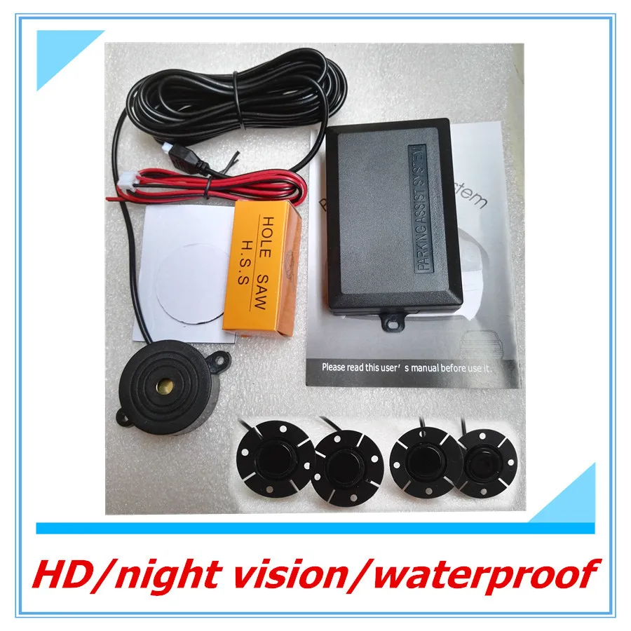 

Free shipping car parking sensors parktroics 16.5MM adjustable flat sensor reverse backup radar sound buzzer alarm kit