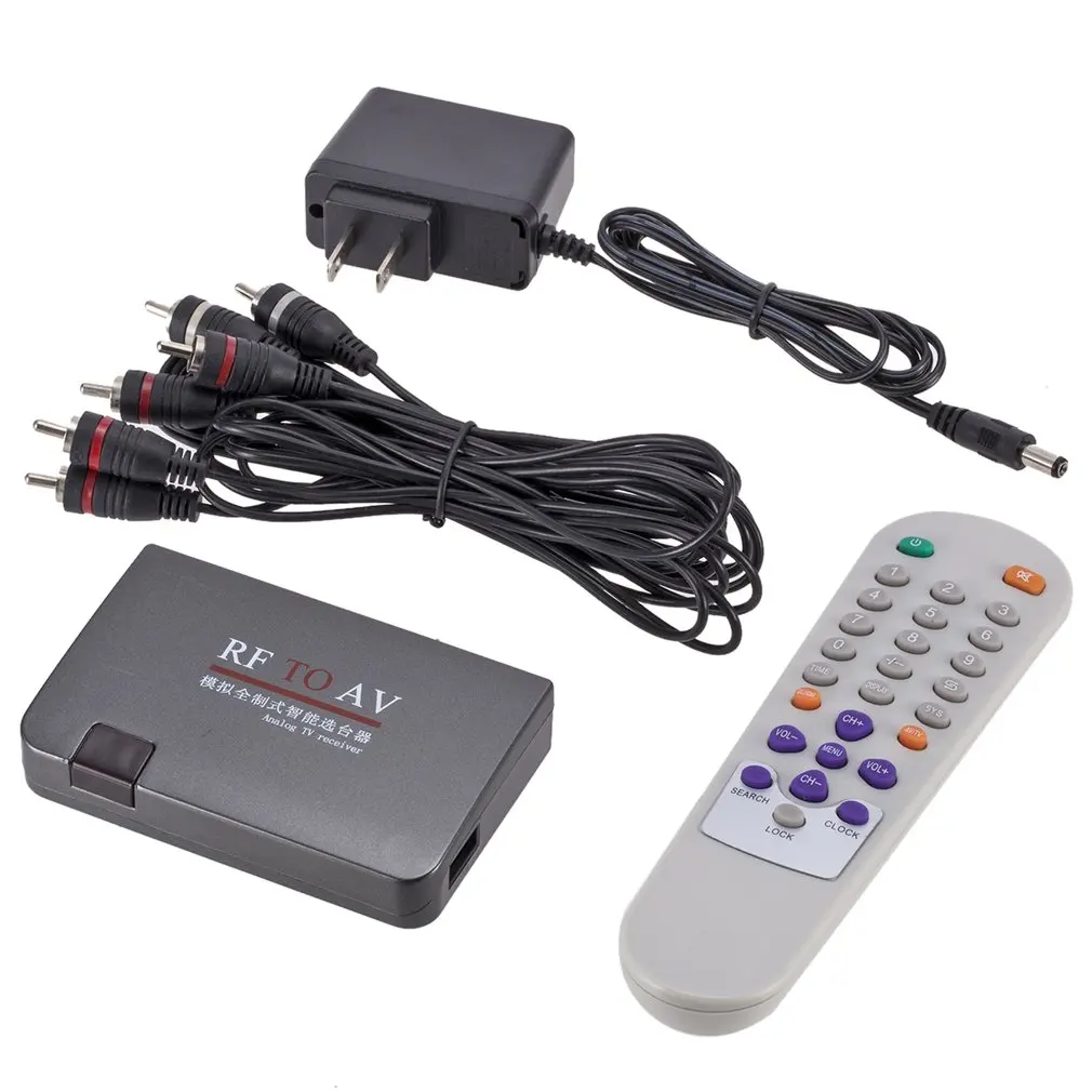 

Mini Portable RF To AV Analog TV Receiver RF To AV Converter Modulator Power Adapter USB Port with Video Cable