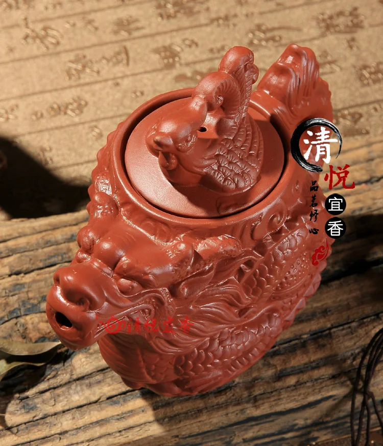Исин Чайник Дракон и Феникс чайник 500cc большая емкость китайский чайный набор ремесленных красный дракон горшок кунг-фу чайник