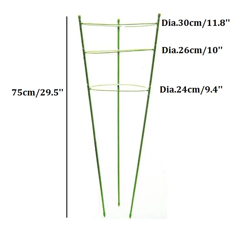 

100pcs Height 45cm 60cm 75cm Metal Plastic Plant Supporter Support Cage Plant-Staking System For Clematis Tomato Gardon Supplies