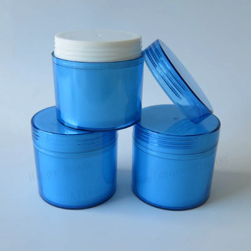 Download 24 x 100g Blue plastic cream jar with double wall 100ml plastic jar cosmetic container,cosmetic ...