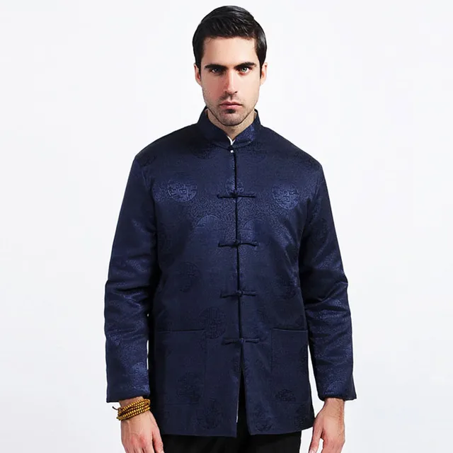 Blue Winter Men Cotton-padded Jacket 