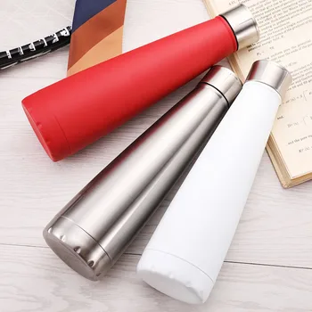 

Double vacuum cup 304 tapered Coke bottle 500ML outdoor stainless steel vacuum flask gift cup coffee cup sports cup anti-fall