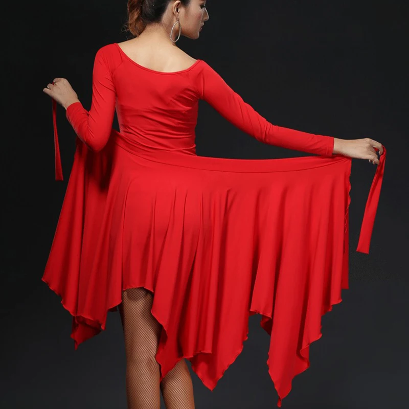 

Women new Latin Dance Skirt irregular Skirt sexy hip scarf Rumba/Samba/Tango Dress For Dancing Practice/Performamnce Dancewear