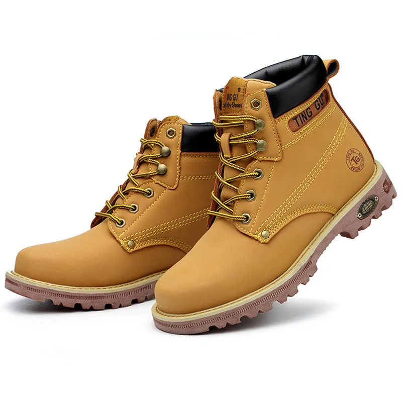 Winter Men Shoes Work Safety Boot Men Safety Shoes Military Boots Yellow Steel Toe Tactical Desert Combat Ankle Boots Footwear