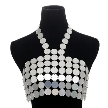 

Fashion metal round Bra Chain Sexy Harness Bikini Body Chain Women Jewelry Lady gold color body chain