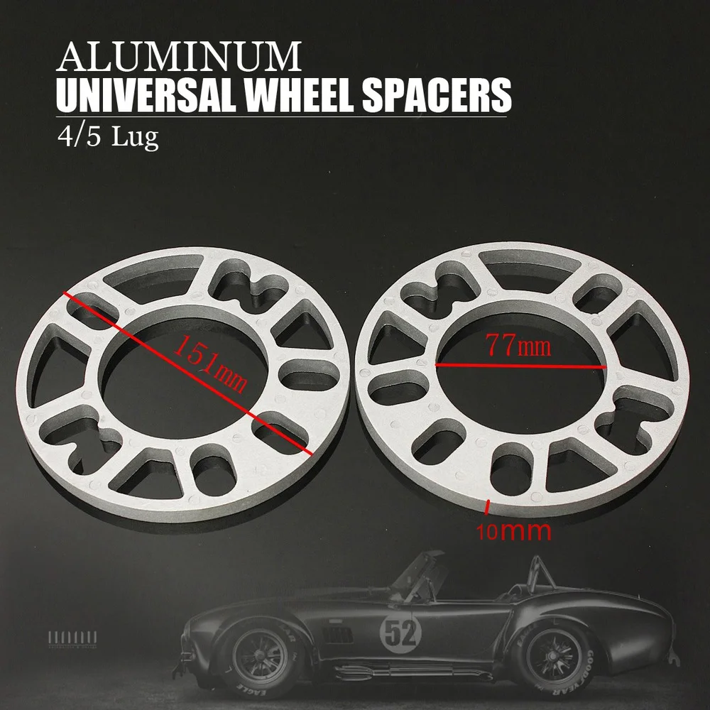 

2PCS 10 MM ALLOY ALUMINUM WHEEL SPACERS SHIMS PLATE 4&5 STUD FIT FOR PEUGEOT FREE SHIPPING Car-Styling