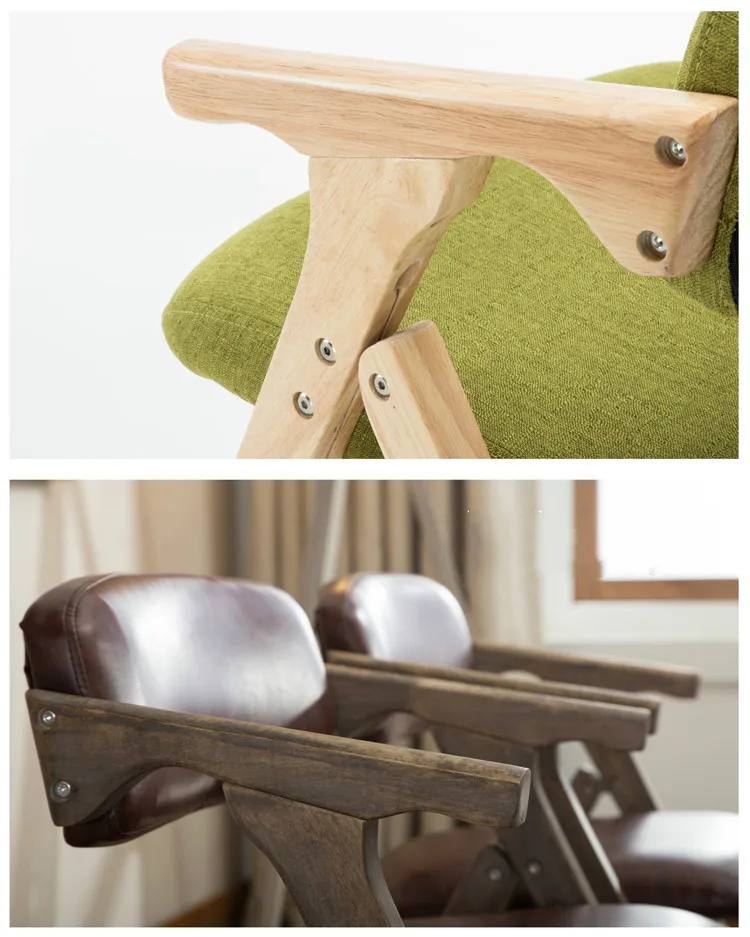  High Quality Portable Solid Wooden Leisure Chair Foldable Dinning Chair Colorful Movable Washable C