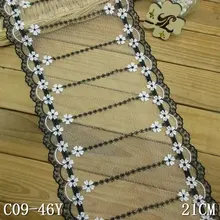 100 шт Черная Цветочная кружевная лента для стула Черная кружевная лента на стул