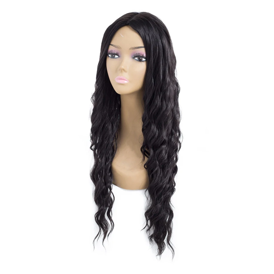 ELEGANT MUSES 22" Long Loose Wave Wigs For Women Natural Black False