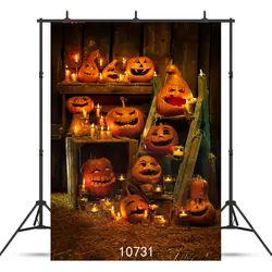 Хэллоуин фон тыквы свечи сломанный дом виниловый фото-Фон Ткань компьютерная печать 3D фоны для фотостудии
