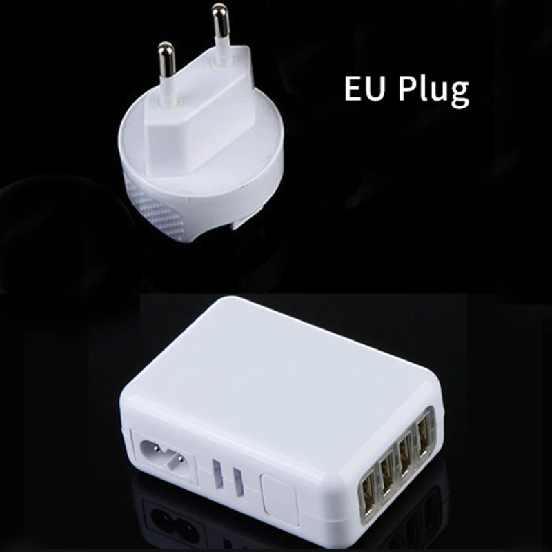 Универсальное 5В 2.1A 10 Вт 4 порта USB настенное зарядное устройство UK US AU EU