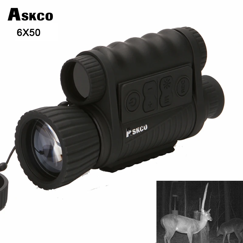 Askco الصيد الرقمية الأشعة تحت الحمراء 6X50 ناظور أحادي العين للرؤية الليلية نظارات تلسكوب 5MP HD 350 m المدى ل الصورة تصوير الفيديو Askco الصيد الرقمية الأشعة تحت الحمراء 6X50 ناظور أحادي العين للرؤية الليلية نظارات تلسكوب 5MP HD 350 m المدى ل الصورة تصوير الفيديو