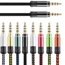 1,5 м/5FT 3,5 мм AUX «Папа-папа» с тканевым плетением наборы аксессуаров для телефонов, для Ipad, для iPhone для samsung MP3 ПК наушники
