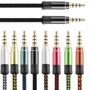 

1.5M / 5FT 3.5mm AUX Braided Fabric Audio cable Accessory Bundles for iPod for iPhone for Samsung MP3 PC Headphone
