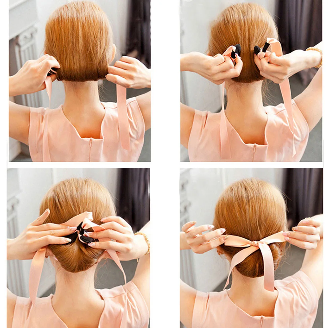 

Top sale 1PC Fashion Women Lady Girls Magic Tools Foam Sponge Messy Donut Bun Hair Style Bows Headwear Hair Accessories