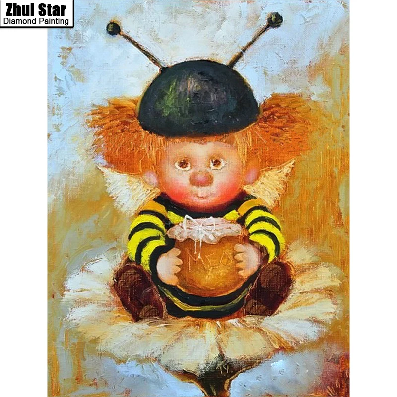 

5D DIY Diamond Embroidered Acupuncture Cross Stitch "Little bee" Diamond Art Wall Photo Christmas Decorative Gift