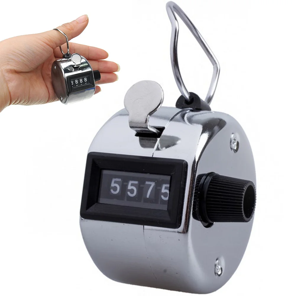 

Tally Counter Handheld Clicker 4 Digits Chrome Golf People Counting Club New