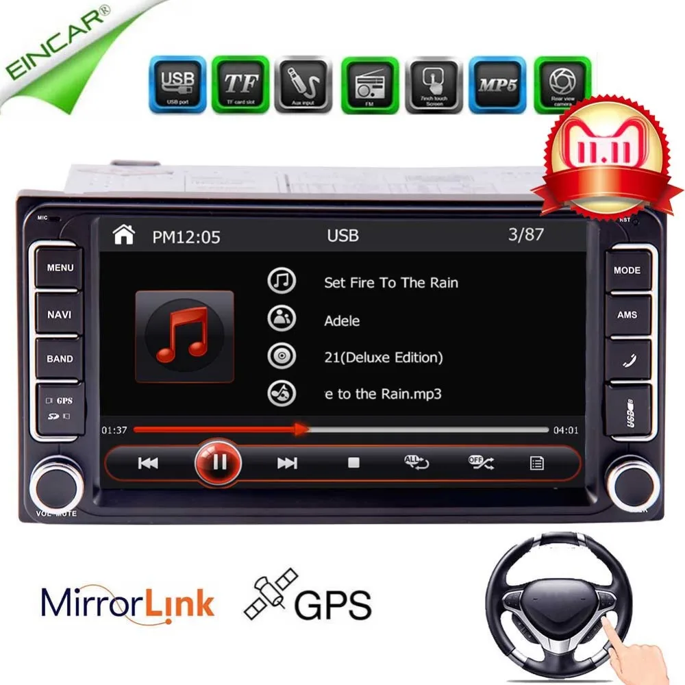 Подходит для Toyot7 дюйма Capactive Сенсорный экран Поддержка gps навигации зеркало