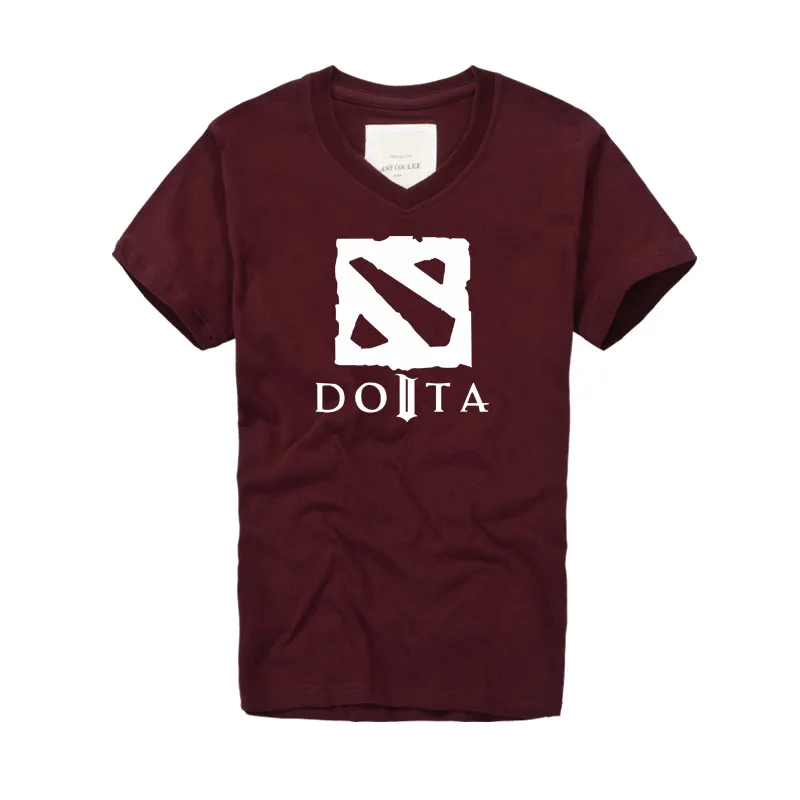  Defense of the Ancients T Shirt Men DOTA 2 Multiplayer Game Cotton V Neck Camisetas Tops Plus Size 