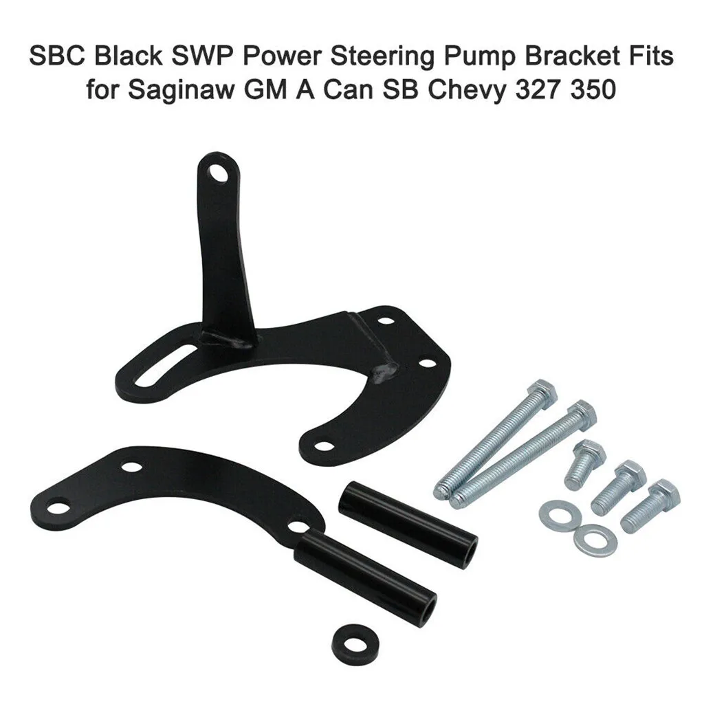 

For Saginaw GM A Can SB Chevy 350 327 SBC SWP Power Steering Pump Bracket no drilling or tapping required last for long time 8Z