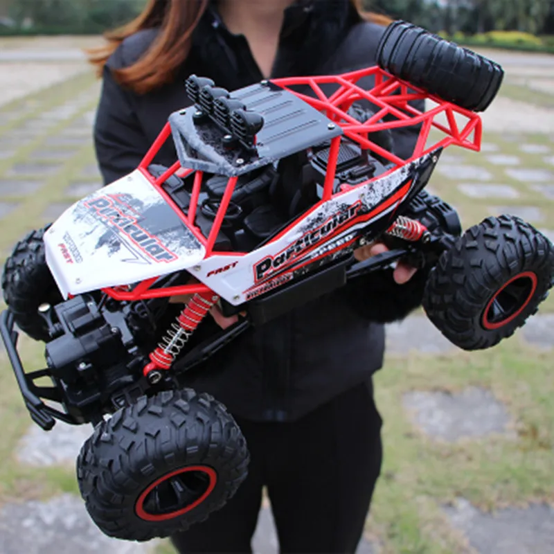 IPiggy RC 4WD альпинистский автомобиль 4x4 двойные двигатели привод Bigfoot автомобиль пульт дистанционного управления модель внедорожника игрушки для детей подарок - Цвет: 37cm Red  Large