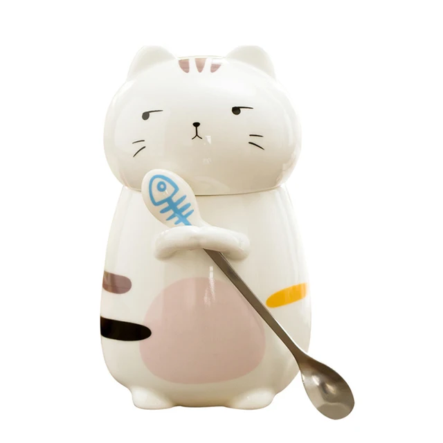 Kawwaii Cat Coffee Mug With Lid 1